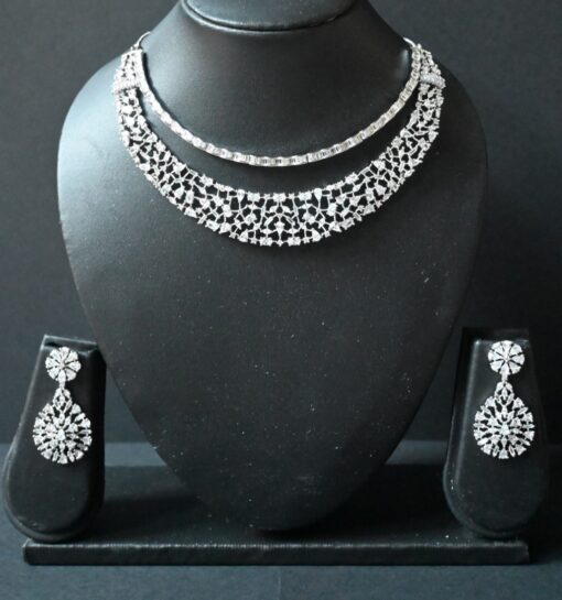 Diamond Necklace Earring Set