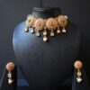 Gold Polished Meena work Necklace Earring Set
