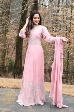 Ethnic Designer Gown - Pink