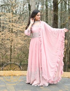 Ethnic Designer Gown - Pink